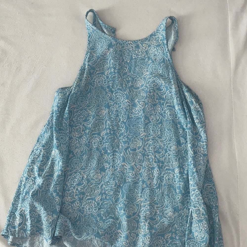 Light blue razor back tank top